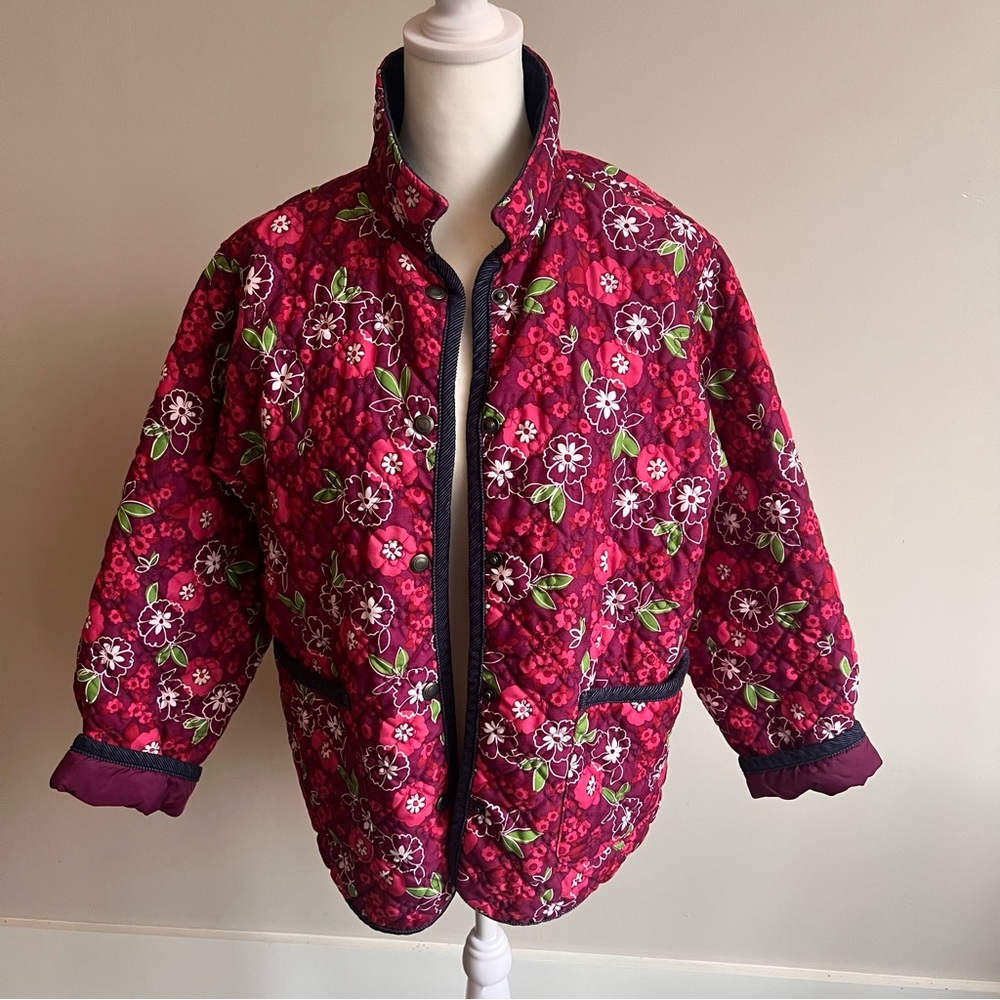 L.L. Bean Girls Floral Quilted Jacket